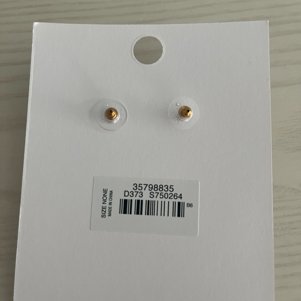 LOFT Gold-Tone Drop Earrings with White and Smoky Stones - Picture 4 of 4